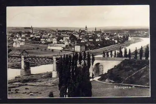 130038 AK Kitzingen Panorama Fotokarte Brücke 1929