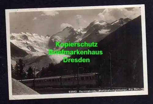 118578 AK Berninabahn Morteratschgletscher Piz Bernina 1934 Mit Luftpost beförde