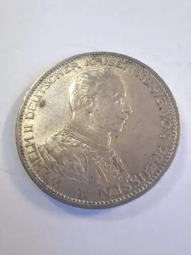 B50157 3 Mark Wilhelm II. von Preussen 1914 A Silber Kaiserreich