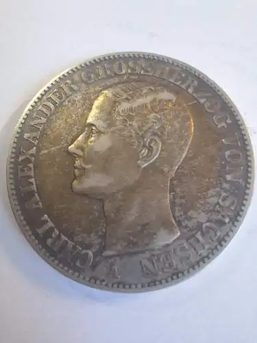 B50165 Vereinstaler Carl Alexander Grossherzog von Sachsen 1858 A Silber