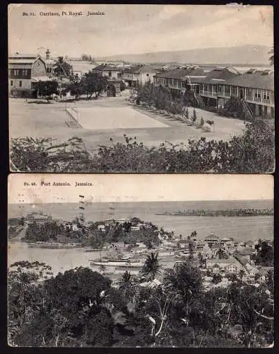 44869 2 AK Jamaica Port Antonio 1920 Garrison Pt. Royal 1912