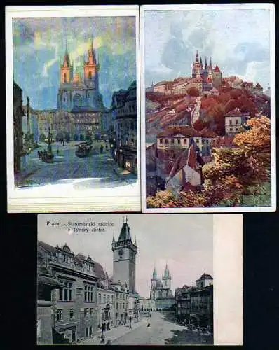 44153 3 Ansichtskarte Praha Prag Staromestska radnice a Tynsky chram Rathaus Teinkirche