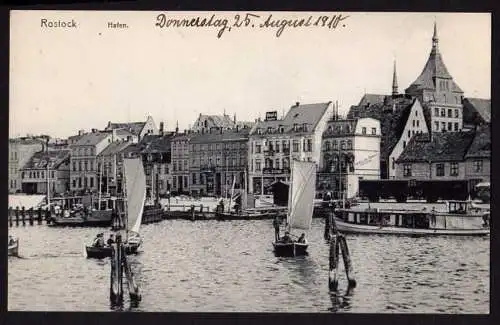 44425 Ansichtskarte Rostock Hafen 1910