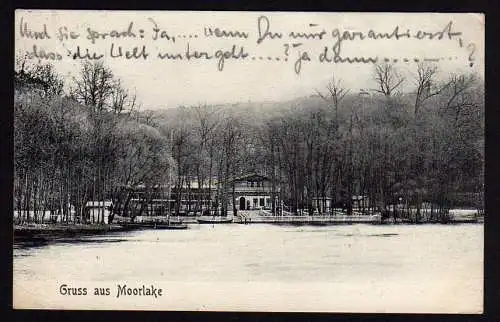 29560 Ansichtskarte Moorlake See Gasthaus, gelaufen Kleinglienicke Kr. Teltow 1910