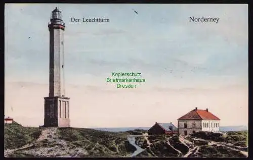 172462 Ansichtskarte  Norderney 1907 Der Leuchtturm