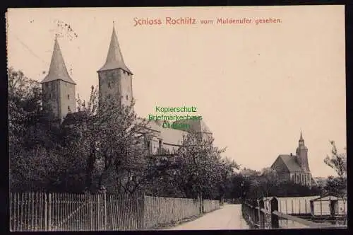 172449 Ansichtskarte Schloss Rochlitz 1914 vom Muldenufer gesehen Verlag Brück & Sohn 10900