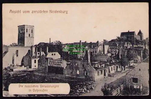 172481 AK  Neidenburg Opr. um 1915 russische Verwüstungen in Ostpreussen