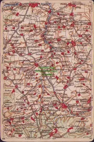 171857 Wona Landkarten AK 816 Eisenberg Osterfeld Bürgel Naumburg Stößen Janisro