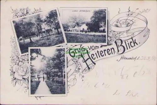 161585 Ansichtskarte Abtnaundorf Leipzig 1898 Gasthof Heiterer Blick