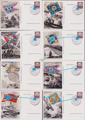 161558 8 Ganzsachen DR Deutsches Reich Besetzung Elsaß 1941 Axster-Heudtlaß