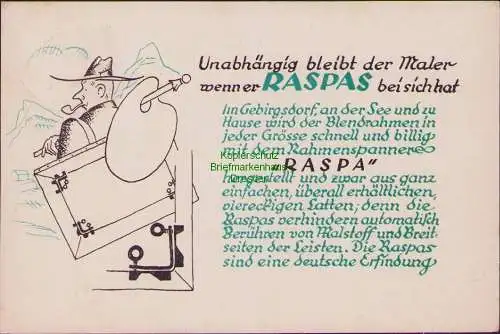 161615 Ansichtskarte Mehlem Rhein 1925 RASPA Dr. Elbern Maler Werbung an Walter Rehm