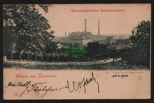 147895 Ansichtskarte Chomutov Komotau 1901 Mannesmann`sches Eisenröhrenwerk