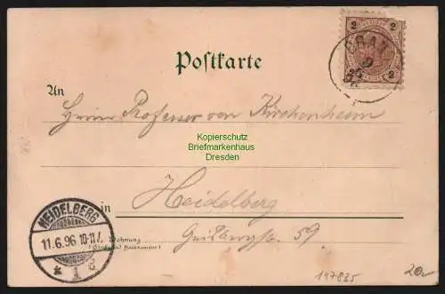 147835 AK Litho Grünthal beio Olbernhau Bahnhof Post Hotel Schwefelbad 1896