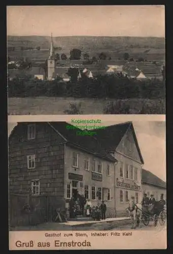 148013 Ansichtskarte Ernstroda Friedrichroda um 1915 Gasthof zum Stern Inhaber Fritz Kehl