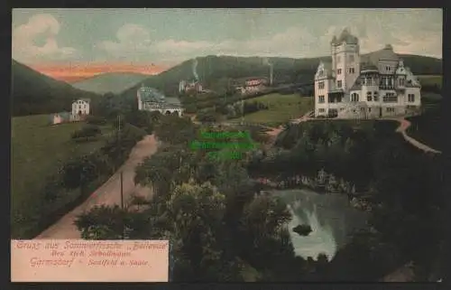 147583 Ansichtskarte Garnsdorf bei Saalfeld um 1910 Hotel Bellevue