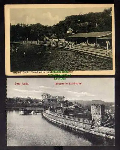 132267 Ansichtskarte Strandbad Eschbachtal b. Remscheid Bergisches Land 1932 Talsperre 1917