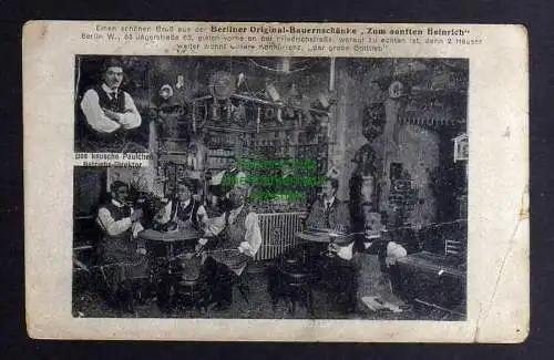 132393 Ansichtskarte Berliner Original Bauernschänke Zum sanften Heinrich Jägerstraße 1918