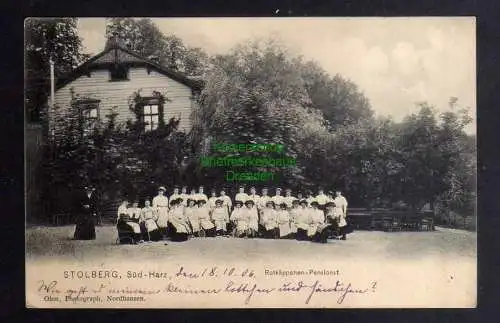 131544 Ansichtskarte Stolberg Harz 1908 Rotkäppchen Pensionat