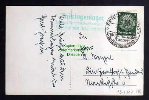 131507 Ansichtskarte Friedrichroda Blick vom Kurhaus 1939 Thüringenlager