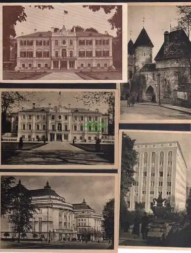 129133 5 Ansichtskarte Reval Tallinn Estland Schloss Kathintal Theater um 1940