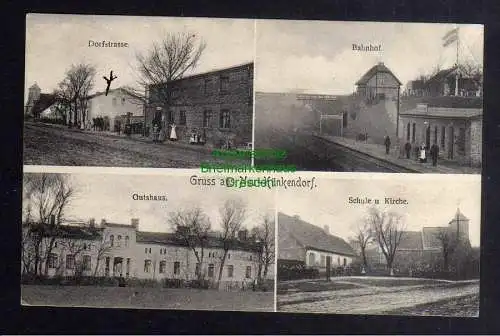 125909 Ansichtskarte Neukünkendorf Angermünde 1909 Bahnhof Gutshaus Schule Kirche Dorfstr.