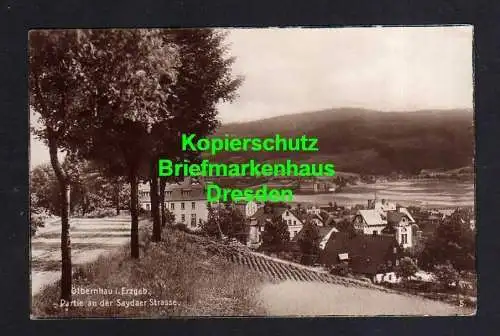 114171 Ansichtskarte Olbernhau Erzgebirge Fotokarte 1925 Partie an der Saydaer Strasse