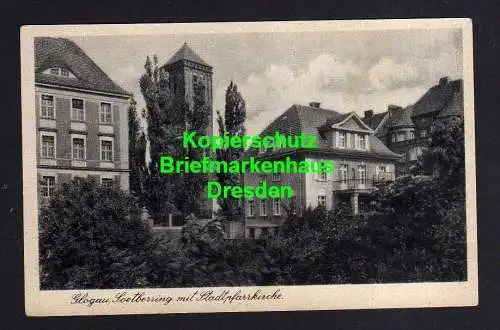 114352 Ansichtskarte Glogau Soetberring mit Stadtpfarrkirche um 1940