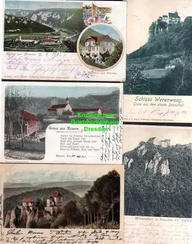 114151 5 Ansichtskarte Beuron 1901 Gasthaus zum Sternen Benediktiner Erzabtei Schloss Bronn