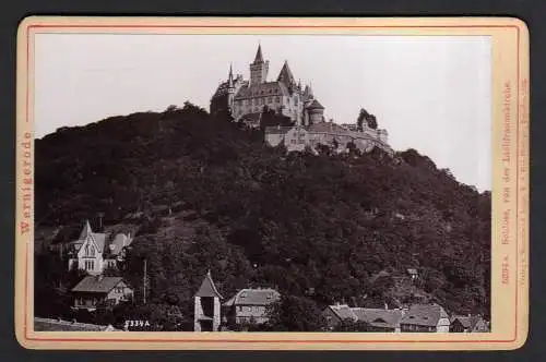 107921 Ansichtskarte Wernigerode Schloss Foto auf Hartpappe 1896