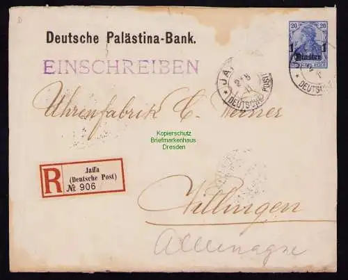 B18972 Ganzsache DP in der Türkei 1911 Privatganzsache Deutsche Palestina Bank