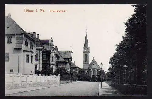 45649 AK Löbau i.Sa. Goethestrasse Kirche ca. 1910