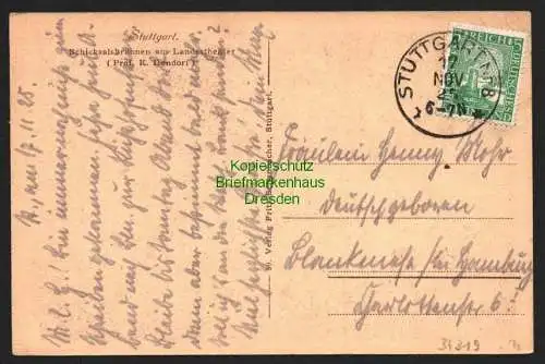 34319 AK Stuttgart Schicksalsbrunnen am Landtheater Prof. K. Dondorf 1925