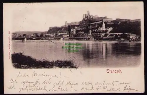 172405 AK  Trencin Trencsen 1900 Panorama Brücke