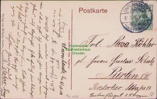 161086 AK Unruhstadt Kr. Bomst 1910 Markt mit Rathaus Verlag von Wilhelm Fiedler