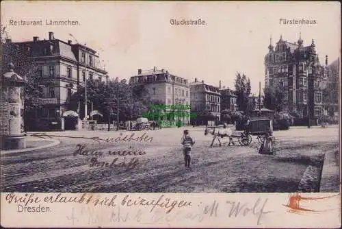 161180 AK Dresden um 1910 Restaurant Lämmchen Gluckstraße Johannstadt Striesen