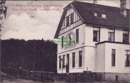 160820 AK Forst Höpen Harburg Zum Waldkater Kur Hotel 1908 Bes. Herm. Wendt