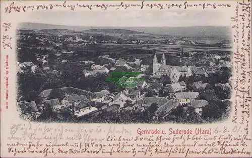 160752 AK Gernrode u. Suderode Harz 1901 Panorama Verlag Stengel & Co. Dresden