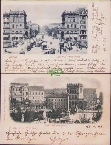 160796 2 AK Berlin 1899 Belle-Alliance-Platz Mitteldeutsche Creditanstalt 1898