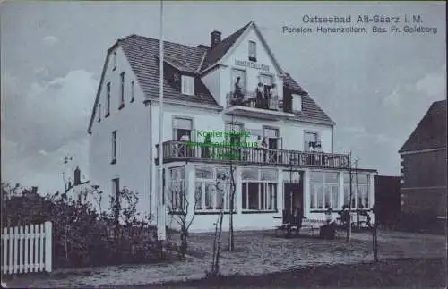 157145 AK Ostseebad Alt Gaarz i. M. Rerik Pension Hohenzollern Fr. Goldberg 1915