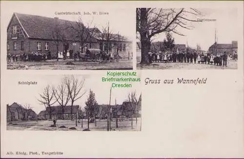 157402 AK Wannefeld Gardelegen um 1910 Gastwirtschaft Böwe Schulplatz Dorfstraße