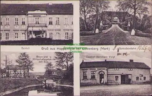 157449 AK Hoppenrade bei Löwenberg Mark 1926 Schloß Schloßeinfahrt Brennerei