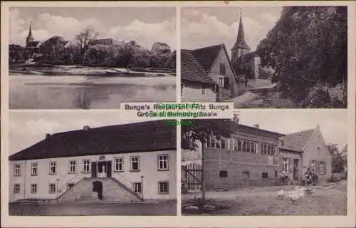 157348 AK Gröna bei Bernburg Saale um 1930 Restaurant Fritz Bunge