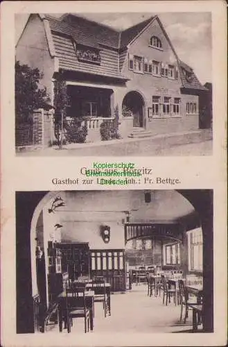 157489 Ansichtskarte Börgitz Uchtspringe 1918 Gasthof zur Linde Inh. Fr. Bettge Badingen