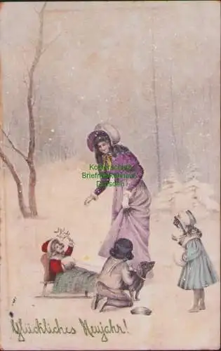 152563 AK Berlin Fröhliche Weihnachten 1911 Vienne Dackel Frau Kind Mode Hund