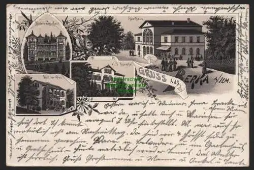 151713 AK Litho Berka Ilm 1897 Kurhaus Küsters Logirhaus Wettiner Haus Rosental