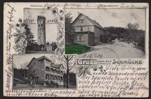 151790 AK Schmücke 1906 Gasthaus Restaurant Logirhaus Schneekopf Aussichtsturm