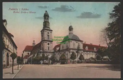 151989 AK Trebnitz Schlesien Trzebnica Kathol. Kirche und Kloster um 1920