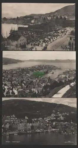 151809 3 AK Bergen Norwegen 1928 Tysebryggen Torvet um 1930