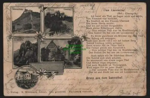 150862 AK Lennethal Lennetal Hohensyburg 1904 Remmelshagen Schloß Altena