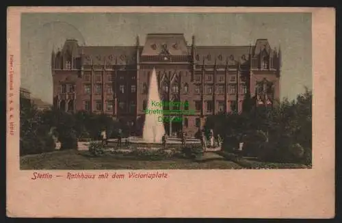 150984 AK Stettin Szczecin 1900 Rathaus mit dem Victoriaplatz